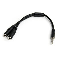 StarTech 3,5mm Klinke Audio Y-Kabel - 4 pol. auf 3 pol....