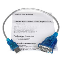 StarTech 1 Port USB to RS232 DB9 Serial Adapter Cable - M/M