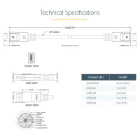 StarTech 1m DisplayPort 1.2 Cable with Latches M/M DisplayPort 4k