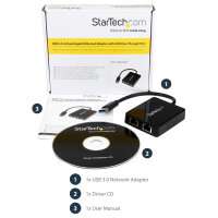 StarTech USB32000SPT USB 3.0 to Dual Gigabit LAN adapter with USB port