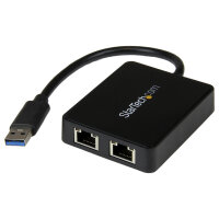 StarTech USB32000SPT USB 3.0 to Dual Gigabit LAN adapter with USB port