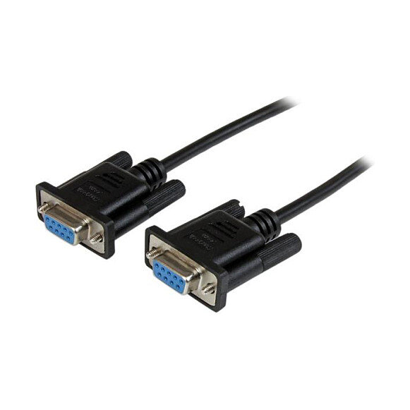 StarTech 2m Black DB9 RS232 Serial Null Modem Cable F/F