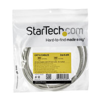 StarTech N6PATC2MGR 2m Gray Snagless Cat6 UTP Patch Cable - ETL Verified