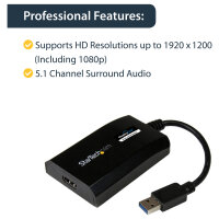 StarTech USB 3.0 to HDMI External Multi Monitor Video Graphics Adapter for Mac & PC - DisplayLink Certified - HD 1080p