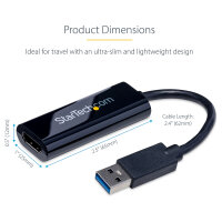StarTech Slim USB 3.0 to HDMI External Video Card Multi Monitor Adapter 1920x1200 / 1080p