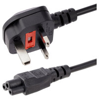 StarTech 1m Laptop Power Cord - 3 Slot for UK - BS-1363 to C5 Clover Leaf Power Cable Lead