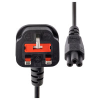 StarTech 1m Laptop Power Cord - 3 Slot for UK - BS-1363 to C5 Clover Leaf Power Cable Lead