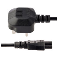 StarTech 1m Laptop Power Cord - 3 Slot for UK - BS-1363 to C5 Clover Leaf Power Cable Lead