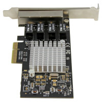 StarTech 4 Port Gigabit Ethernet PCI Express Network Card - Intel