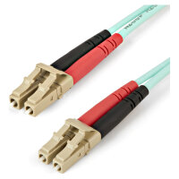 StarTech Aqua OM4 Duplex Multimode Fiber 2m / 6 ft 100 Gb...