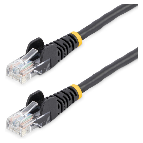 StarTech 5m Black Cat5e Snagless RJ45 UTP Patch Cable - 5 m Patch Cord - Ethernet Patch Cable - RJ45 Male to Male Cat 5e Cab