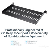 StarTech 1U Server Rack Shelf Universal Vented Rack Mount Cantilever Tray for 19inch Network Equipment Rack
