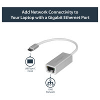 StarTech USB-C auf Gigabit Netzwerk Adapter - USB Type-C Ethernet Konverter mit Aluminium Gehuse - Silber