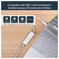 StarTech USB-C auf Gigabit Netzwerk Adapter - USB Type-C Ethernet Konverter mit Aluminium Gehuse - Silber
