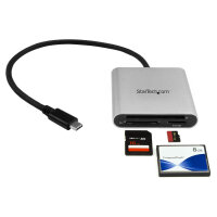 StarTech USB 3.0 Flash Memory Multi-Card Reader / Writer with USB-C - SD microSD CompactFlash