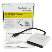 StarTech USB 3.0 Flash Memory Multi-Card Reader / Writer with USB-C - SD microSD CompactFlash