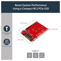 StarTech M.2 to U.2 Adapter - M.2 Drive to U.2 Adapter for M.2 PCIe SSD