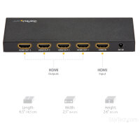 StarTech HDMI Splitter - 4-Port - 4K 60Hz - HDMI Splitter 1 In 4 Out - 4 Way HDMI Splitter - HDMI Port Splitter