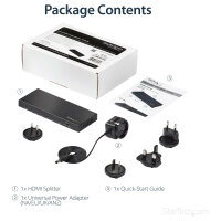 StarTech HDMI Splitter - 4-Port - 4K 60Hz - HDMI Splitter 1 In 4 Out - 4 Way HDMI Splitter - HDMI Port Splitter