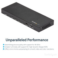 StarTech HDMI Splitter - 4-Port - 4K 60Hz - HDMI Splitter 1 In 4 Out - 4 Way HDMI Splitter - HDMI Port Splitter