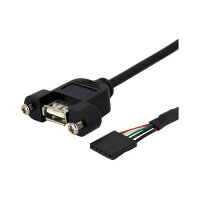 StarTech 1ft Panel Mount USB Cable - USB A to Motherboard Header Cable F/F