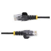 StarTech 2 m CAT6 Cable - Slim CAT6 Patch Cord - Black - Snagless RJ45 Connectors - Gigabit Ethernet Cable - 28 AWG