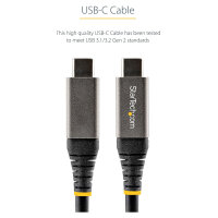StarTech 50cm USB-C Kabel 10Gbit/s - USB-IF zertifiziertes USB-C Kabel - USB 3.1/3.2 Gen 2 Typ-C Kabel - 100W (5A)