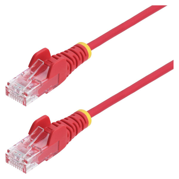 StarTech 2,5m Rotes Schlankes CAT6-Ethernet-Kabel Snagless RJ45 LSZH 28AWG Reines Kupfer Patchkabel/Netzwerkkabel