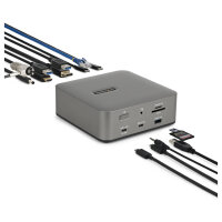 StarTech Thunderbolt 5 Dockingstation DP und HDMI 3-Monitor Dock bis 4K 144Hz oder Dual 8K 60Hz 5x USB-Ports 140W Laptop-Ladung