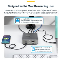StarTech Thunderbolt 5 Dockingstation DP und HDMI 3-Monitor Dock bis 4K 144Hz oder Dual 8K 60Hz 5x USB-Ports 140W Laptop-Ladung