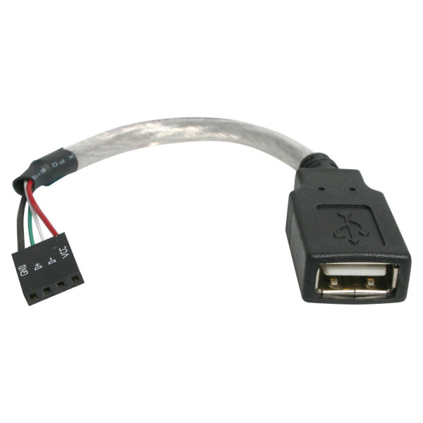 StarTech 6in USB 2.0 Cable - USB A Female to USB Motherboard 4 Pin Header F/F