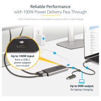StarTech USB-C to Dual-HDMI Adapter, USB-C or A to 2x HDMI, 4K 60Hz, 100W PD Pass-Through, 1ft (30cm)