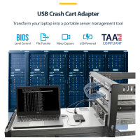 StarTech KVM Console to Laptop USB 2.0 Portable Crash Cart Adapter with File Transfer & Video Capture - Portable KVM Console