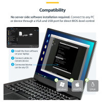 StarTech KVM Console to Laptop USB 2.0 Portable Crash Cart Adapter with File Transfer & Video Capture - Portable KVM Console