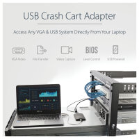 StarTech KVM Console to Laptop USB 2.0 Portable Crash Cart Adapter with File Transfer & Video Capture - Portable KVM Console