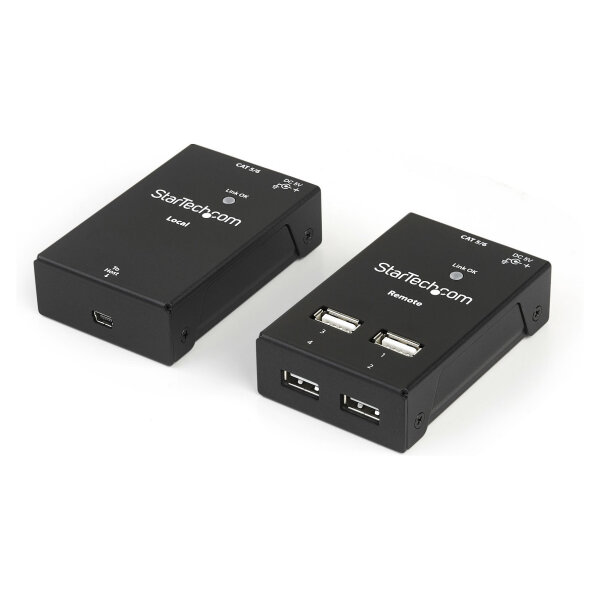 StarTech 4-Port USB 2.0-Over-Cat5-or-Cat6 Extender - 165ft (50m)