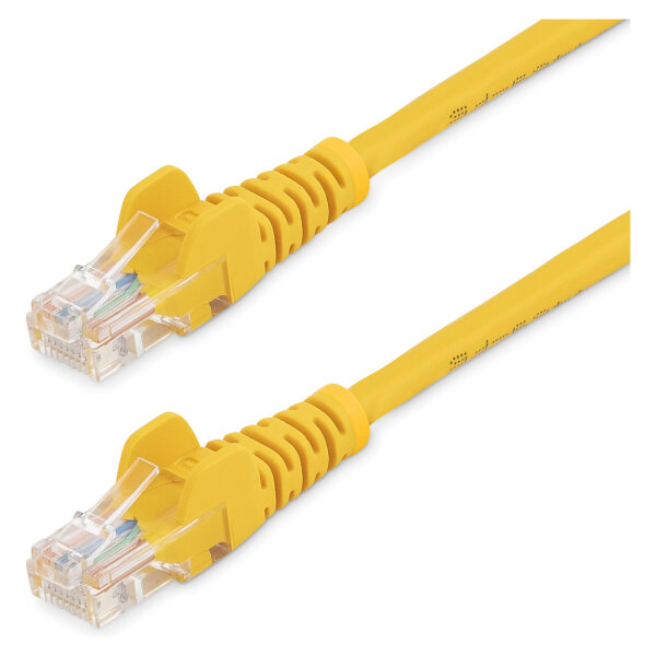 StarTech 0.5m Yellow Cat5e Patch Cable with Snagless RJ45 Connectors - Short Ethernet Cable - 0.5 m Cat 5e UTP Cable