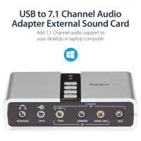 StarTech 7.1 USB Audio Adapter External Sound Card with SPDIF Digital Audio