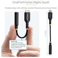 StarTech.com USB-C Audio Adapter to 3.5mm TRRS Jack, Headphone Aux Dongle
