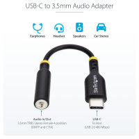 StarTech.com USB-C Audio Adapter to 3.5mm TRRS Jack, Headphone Aux Dongle