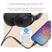 StarTech.com USB-C Audio Adapter to 3.5mm TRRS Jack, Headphone Aux Dongle