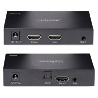 StarTech.com 4K HDMI Extender Over CAT5/CAT6 Cable, 4K 60Hz HDR Video Extender, Up to 230ft (70m)
