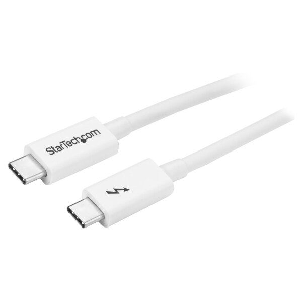 StarTech Thunderbolt 3 Cable - 20Gbps - 1m - White - Thunderbolt USB and DisplayPort Compatible