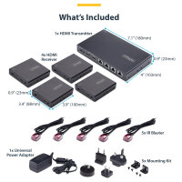 StarTech 4-Port HDMI Extender und Splitter uber CAT6 4K 60Hz bis 70m Lnge 1x4 HDMI uber Netzwerkkabel-LAN Kabel Verteilerkit