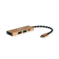 ROLINE GOLD USB Typ C Dockingstation, HDMI 4K, 2x USB 3.2 Gen 1, 1x PD