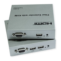 ROLINE KVM Verlngerung ber LWL, HDMI 4K, USB, 20 km