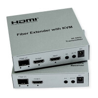 ROLINE KVM Verlngerung ber LWL, HDMI 4K, USB, 20 km