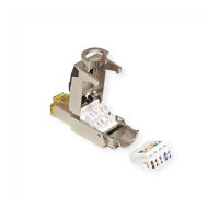 ROLINE feldkonfektionierbarer RJ-45 Stecker Cat.6A (Class EA), STP, silberfarben