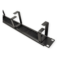 ROLINE 19-Zoll-Frontplatte, 4 sen Typ G, Kabeldurchfhrung (Brste), schwarz