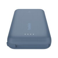 Belkin Powerbank mit integriertem USB-C Kabel, Blau, USB-C, 10.000 mAh